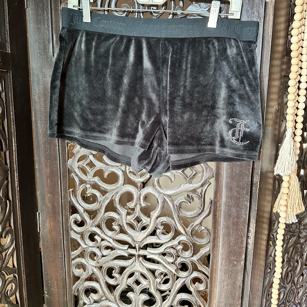 Juicy Couture Black Velvet Athletic Shorts